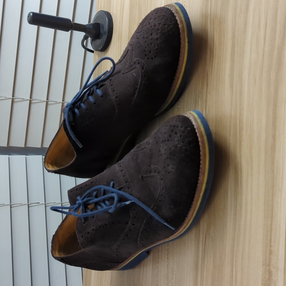 Peter Millar Dress shoes Men's 10W Wing tip brown suede leather - Picture 1 of 5